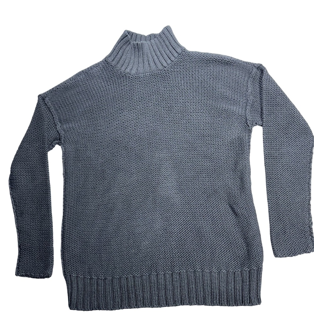 Lauren Ralph Lauren L Sweater Women Black Linen Blend Mock Neck Knit Pullover